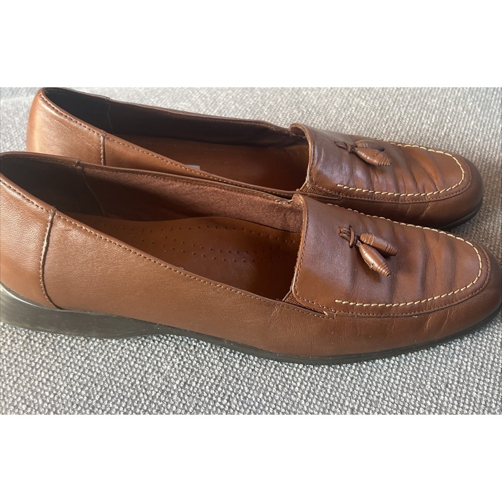 Trotters Brown Joyce Leather Loafers Tassel Slip On Size 9‎ N